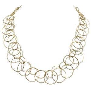 Thin Circles Lightweight Simple Rings Gold Tone Necklace